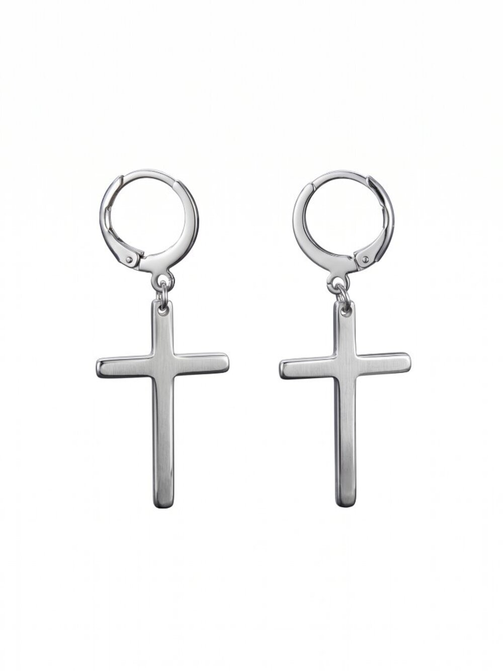 3/$20 NIP | Classic Silver & Gold Dainty Cross Dangle Hoop Earrings